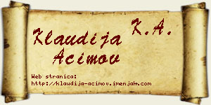 Klaudija Aćimov vizit kartica